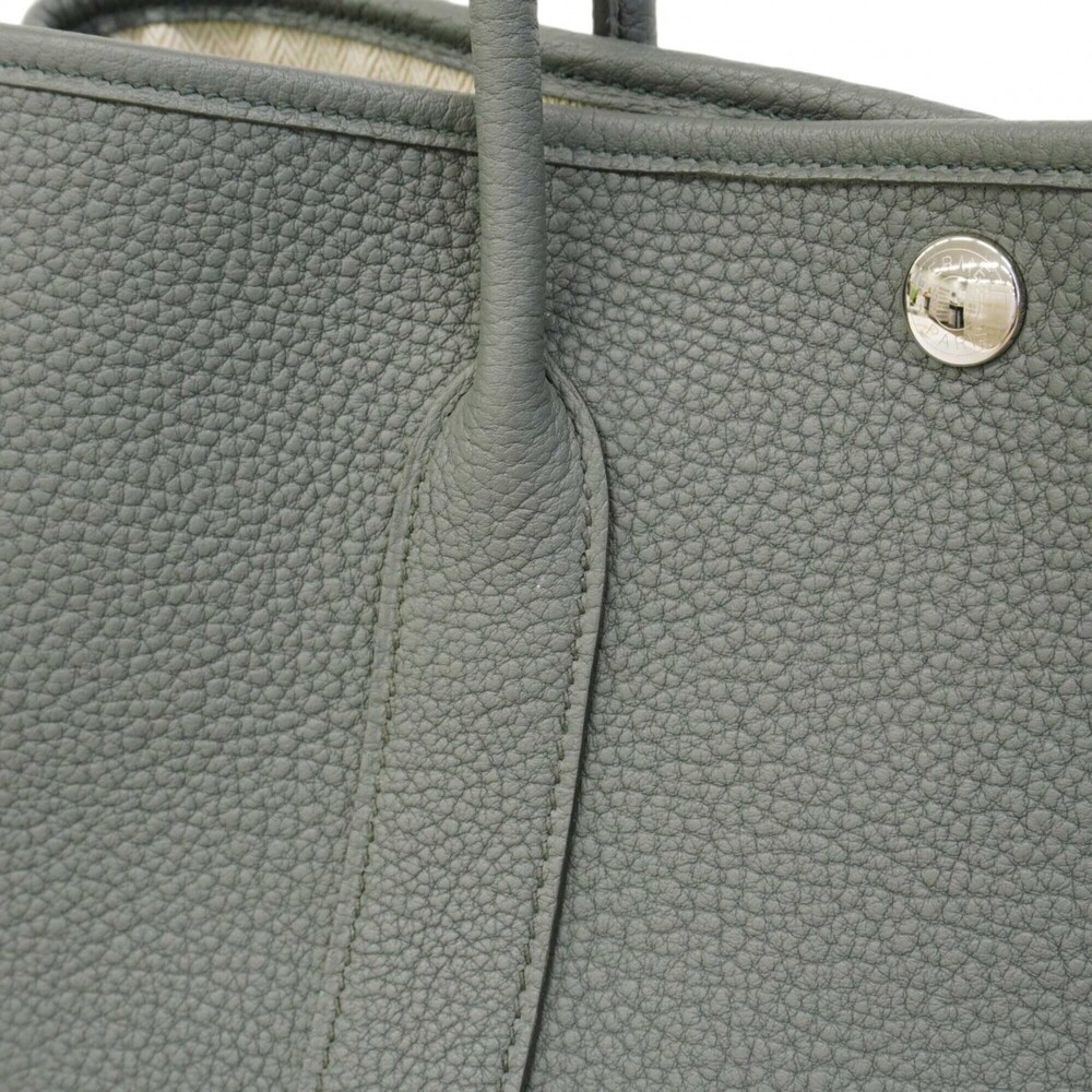 Hermes Garden TPM Tote Bag, Negonda Leather, Vert Amande (W stamp), Ladies'. - Picture 7 of 8